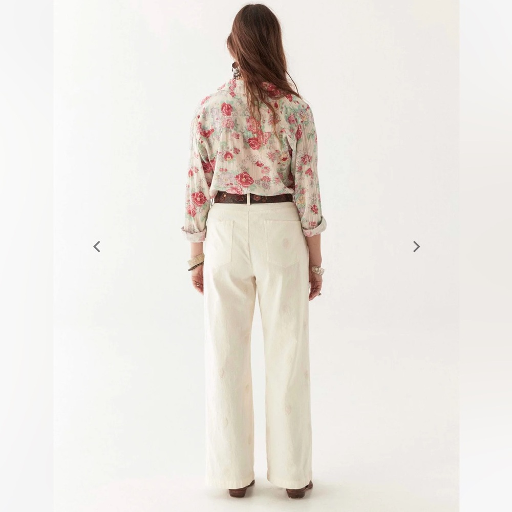 NWT Maison Hotel Georgia Blouse in Candy Roses Floral Shirt - M - Picture 5 of 10